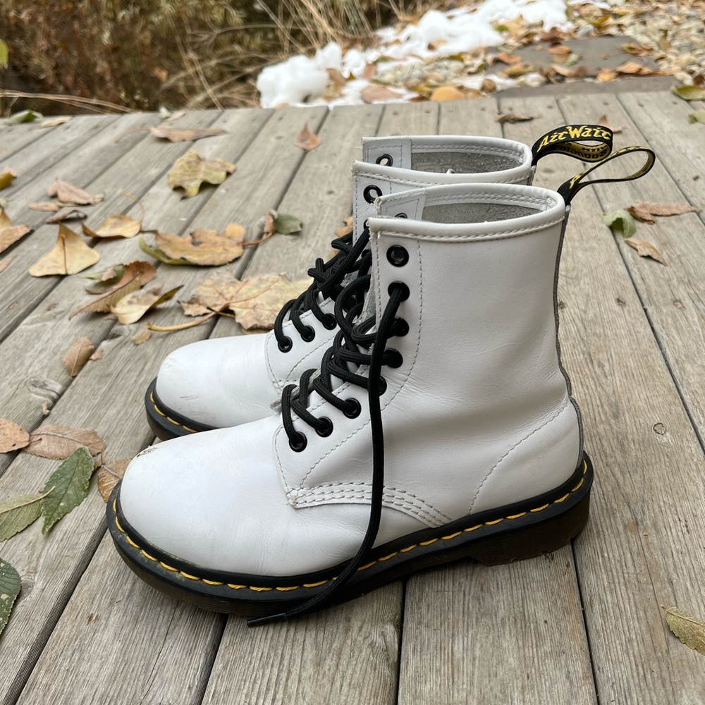 White Dr. Marten 1460 Boots